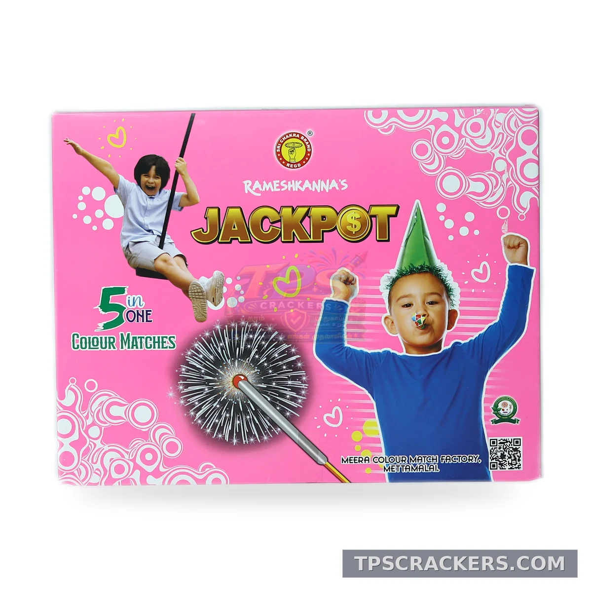 Jacpot  Match Sticks (5 in 1 - 5 Boxes - Multi Colour)